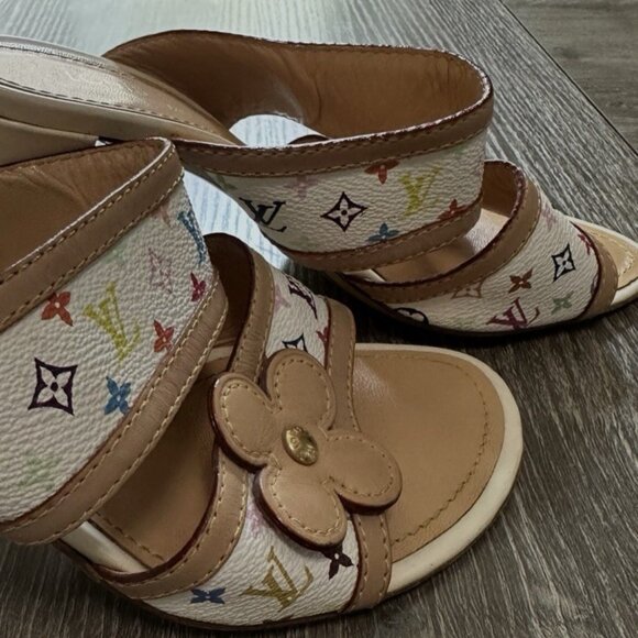 Louis Vuitton Sandals Murakami Monogram Double Strap 38.5 - Picture 4 of 6